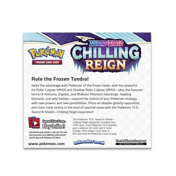 Pokemon TCG Sword and Shield Chilling Reign Booster Box (36 Packs) Engin - Image 2