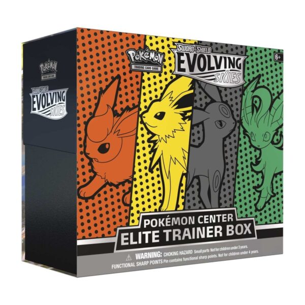 Pokemon TCG -Schwert und Schild entwickeln sich Himmel Pokemon Center Elite Trainer Box (Jolteon, Flareon, Umbreon & Leafeon) Eng