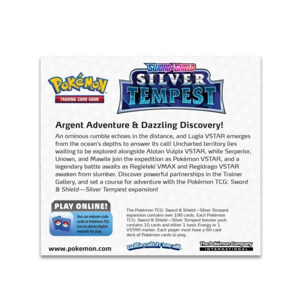 Pokemon TCG Sword and Shield Silver Tempest Booster Box (36 Packs) Engin - Image 2