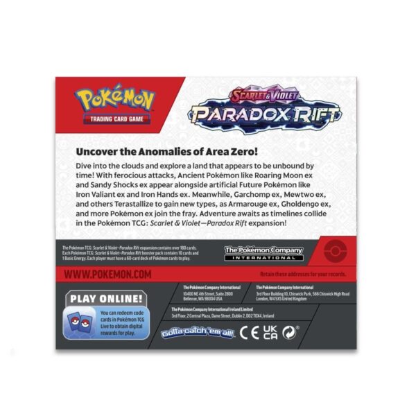 Pokemon TCG Scarlet et Violet Paradox Rift Booster Box (36 Packs) Engin - Image 2