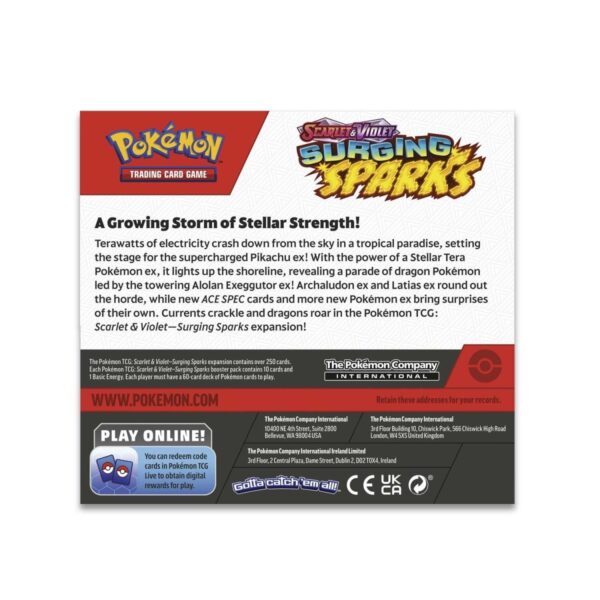 Pokemon TCG Scarlet et Violet Sunging Sparks Booster Box (36 Packs) Engin - Image 2