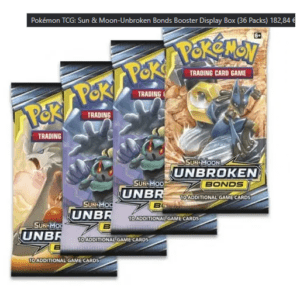 Pokemon TCG Sun Moon ungebrochene Bonds Booster -Anzeigebox 36 packt jetzt niedrige Aktienmessgeräte 1 Lootmon, die Sie für TCG und Waren speichern