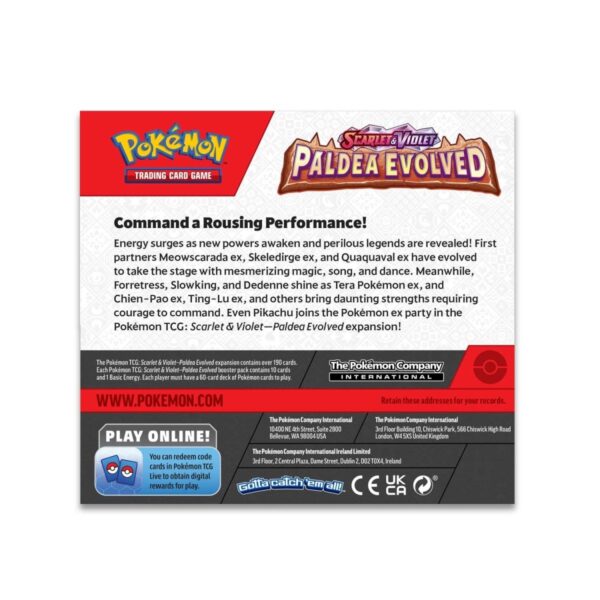 Pokemon TCG Scarlet en Violet Paldea Evolved Booster Display Box (36 Inpakken) Eng - Afbeelding 2