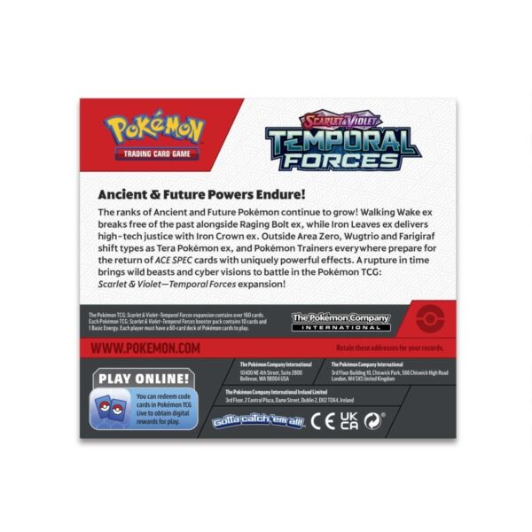 Pokemon TCG: Scarlet en Violet Temporal Forces Booster Display Box (36 Inpakken) Eng - Afbeelding 3