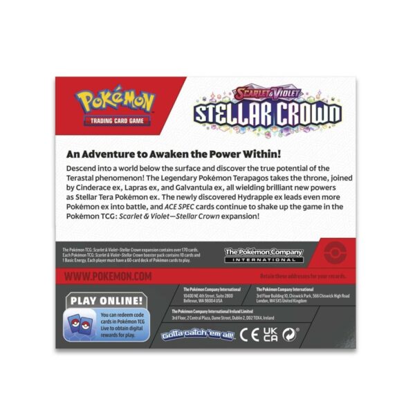 Pokemon TCG Scarlet en Violet Stellar Crown Booster Display Box (36 Inpakken) Eng - Afbeelding 2