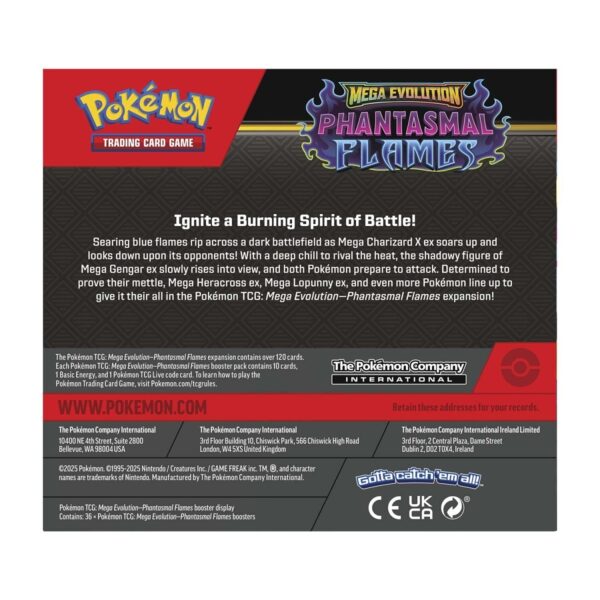 Pokemon TCG: Mega Evolution Phantasmal Flames Booster Display Box (36 Packs) - Image 3